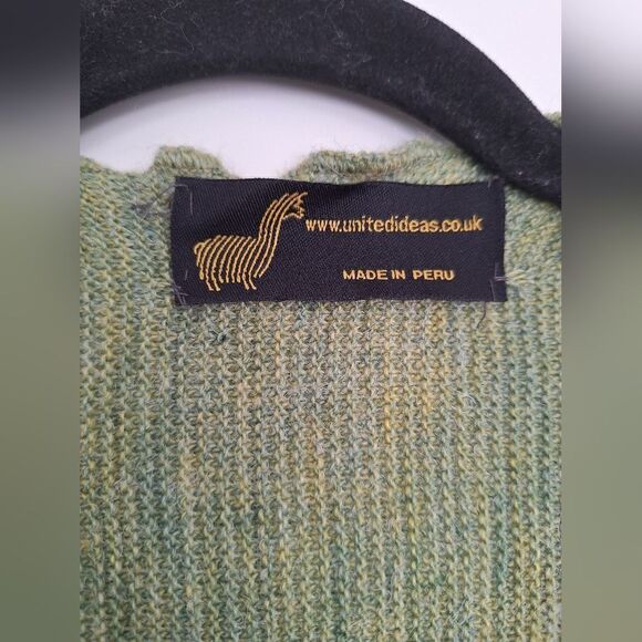 ALPACA GREEN OVERSIZE PONCHO - Picture 2 of 4